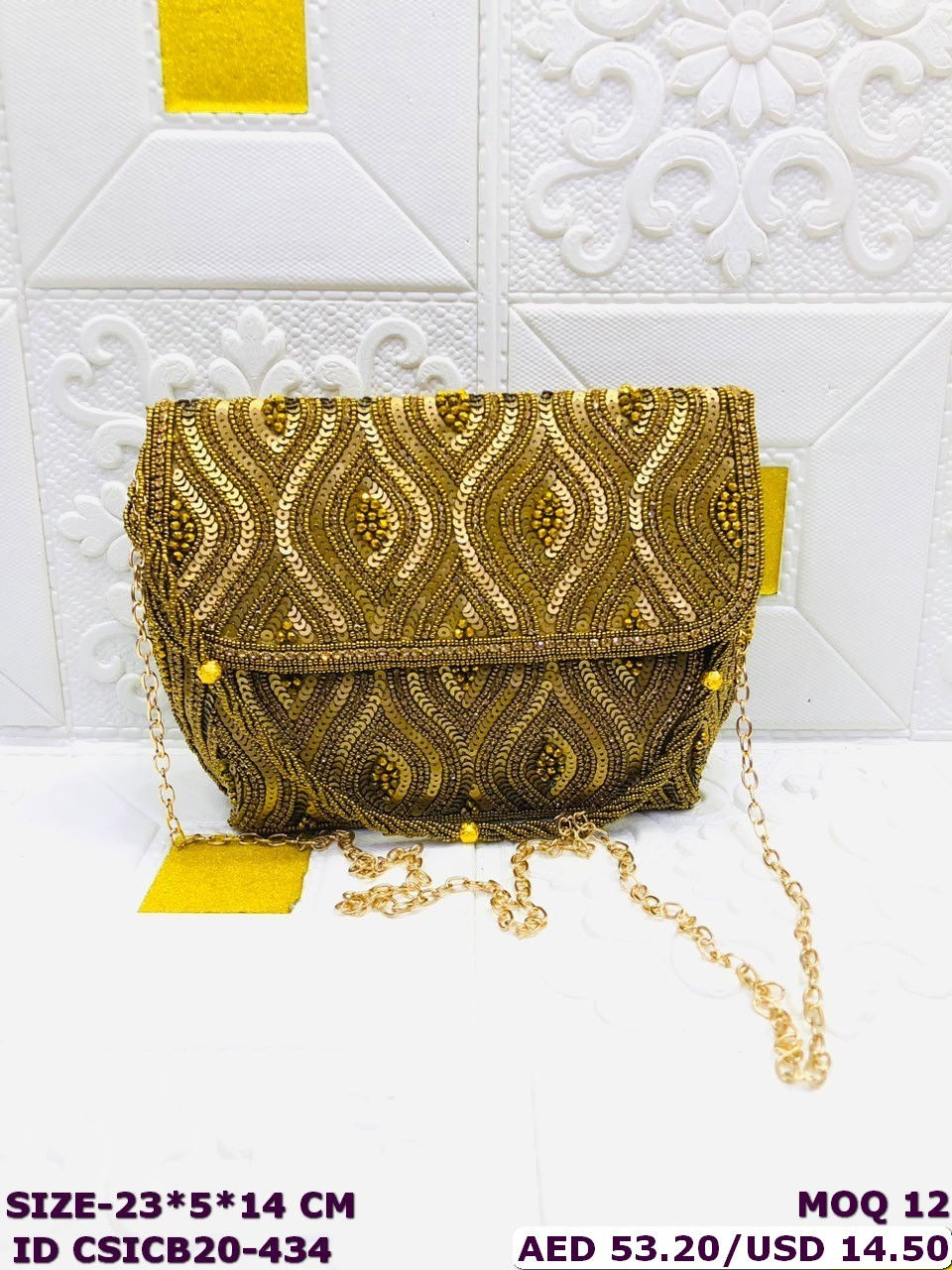Thumbnail: Handmade Beaded Party Sling Bag for Women Designer Sequin Embroidered