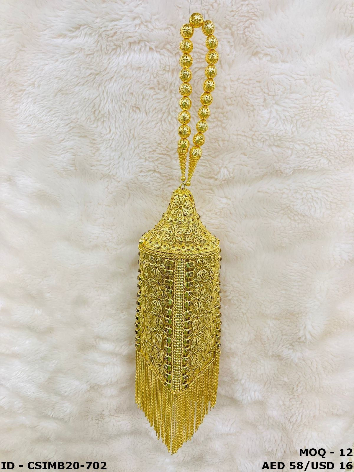 Exclusive Designer Metal Clutch with Crystal Accents