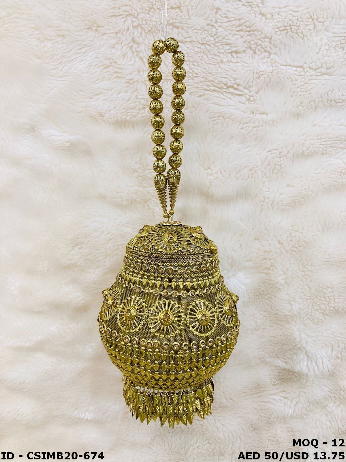 Opulent Stone Crafted Designer Metal Clutches