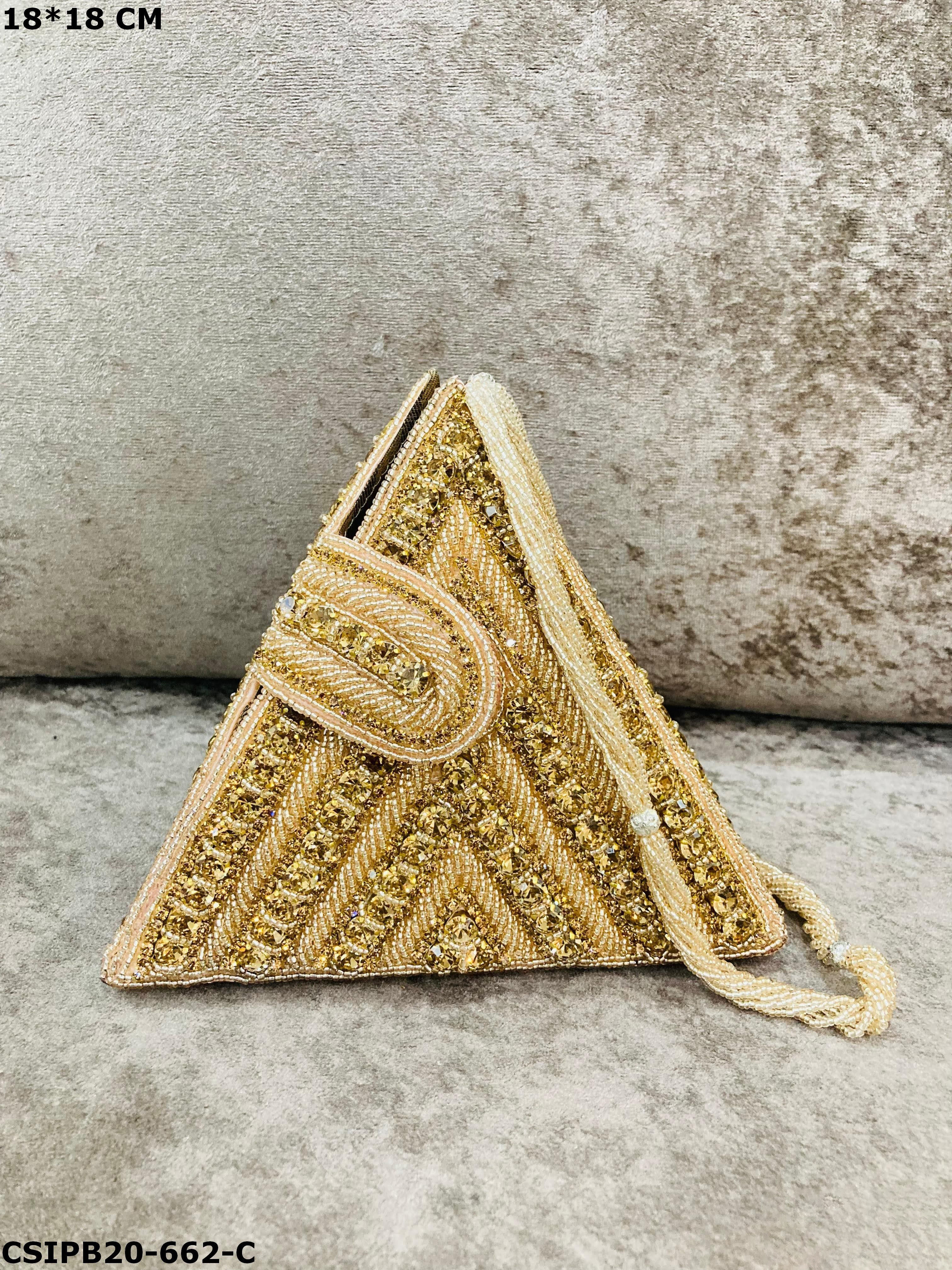 Elegant Bridal Potli Bag with Crystal Beads – Designer Accessory for Weddings