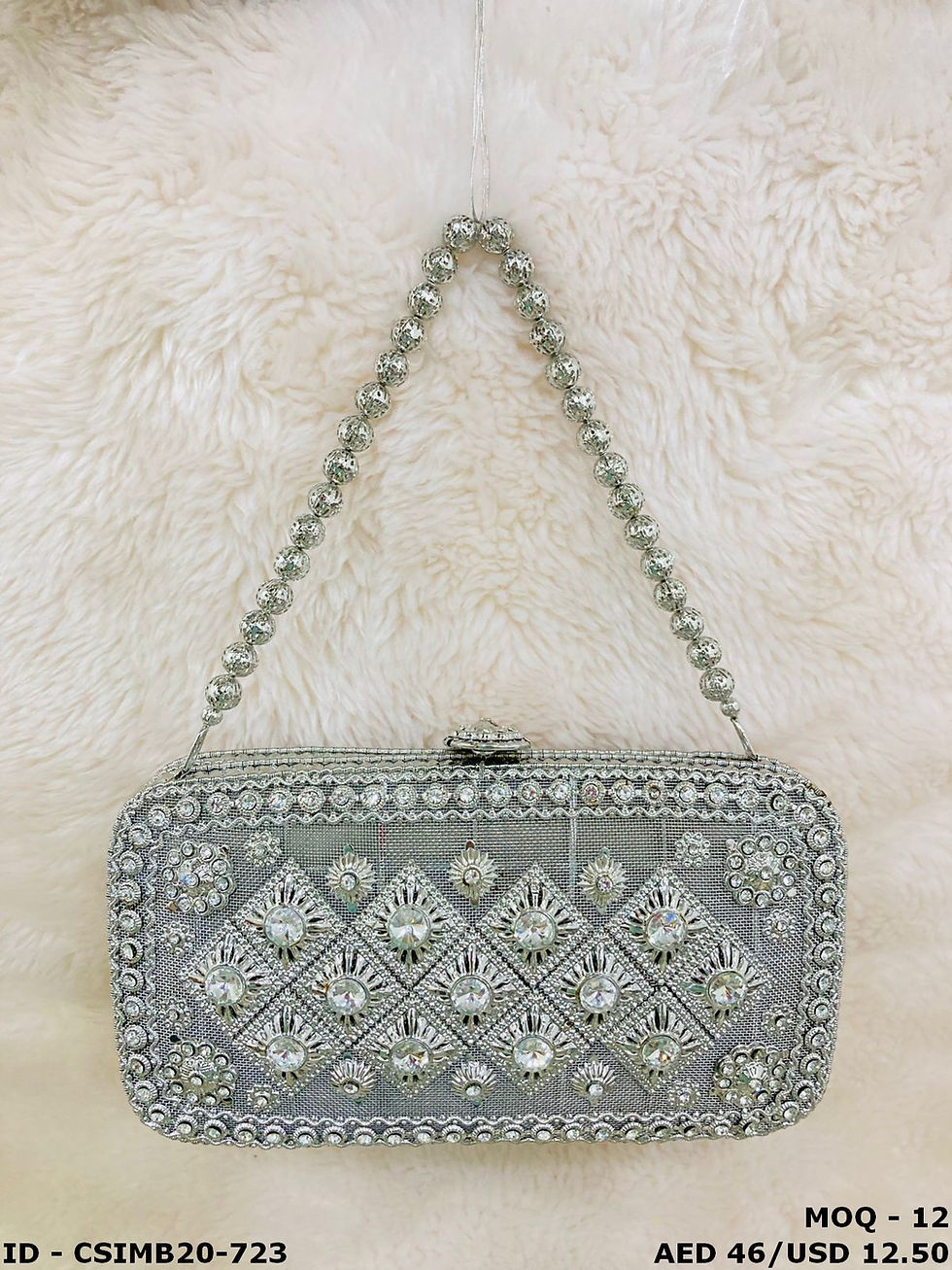 Thumbnail: Handmade Sparkling Stone Metal Clutches