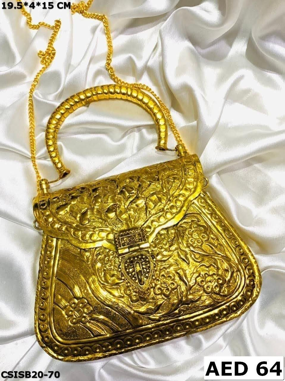 Thumbnail: Handcrafted Golden Brass Clutch Bags – Unique Artisanal Evening Clutches