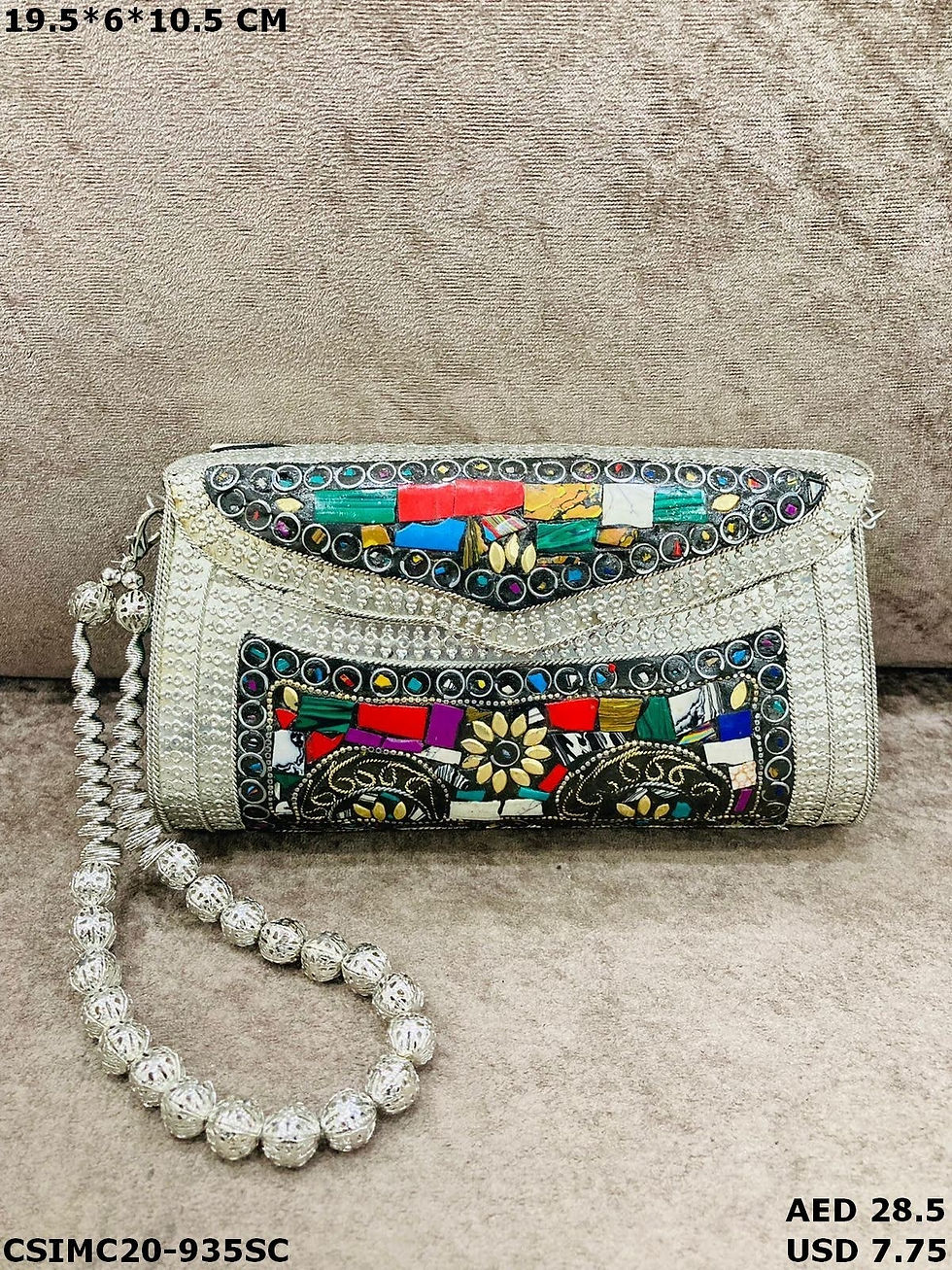 Thumbnail: Handcrafted Evening Metal Mosaic Purse for Ladies