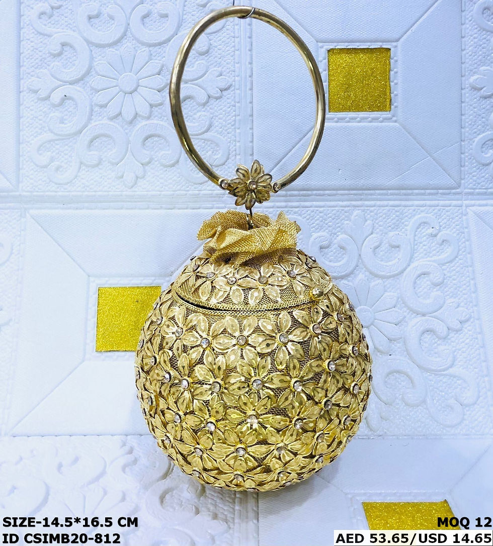 Thumbnail: Metal Clutch Purse Round Handmade Designer