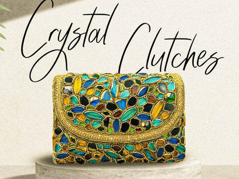 Elevate your evening look with our handmade crystal evening clutches