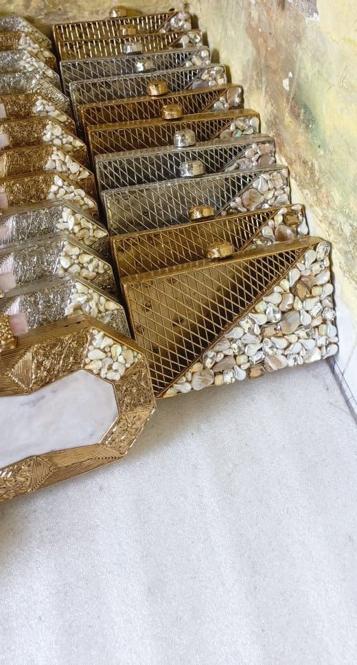 Thumbnail: Designer handmade Brass Mop Clutch