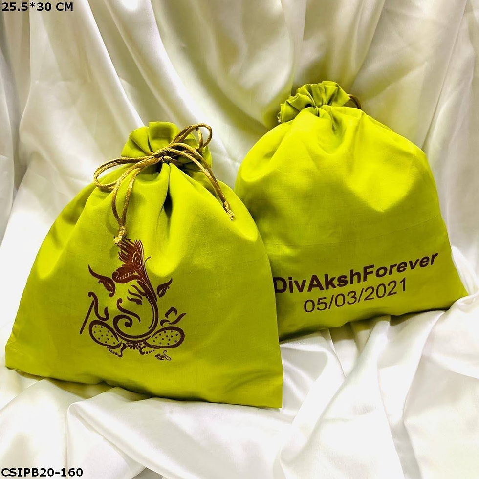 Thumbnail: Affordable Custom Print Wedding Potli Bags Festive & Corporate Giveaway Options