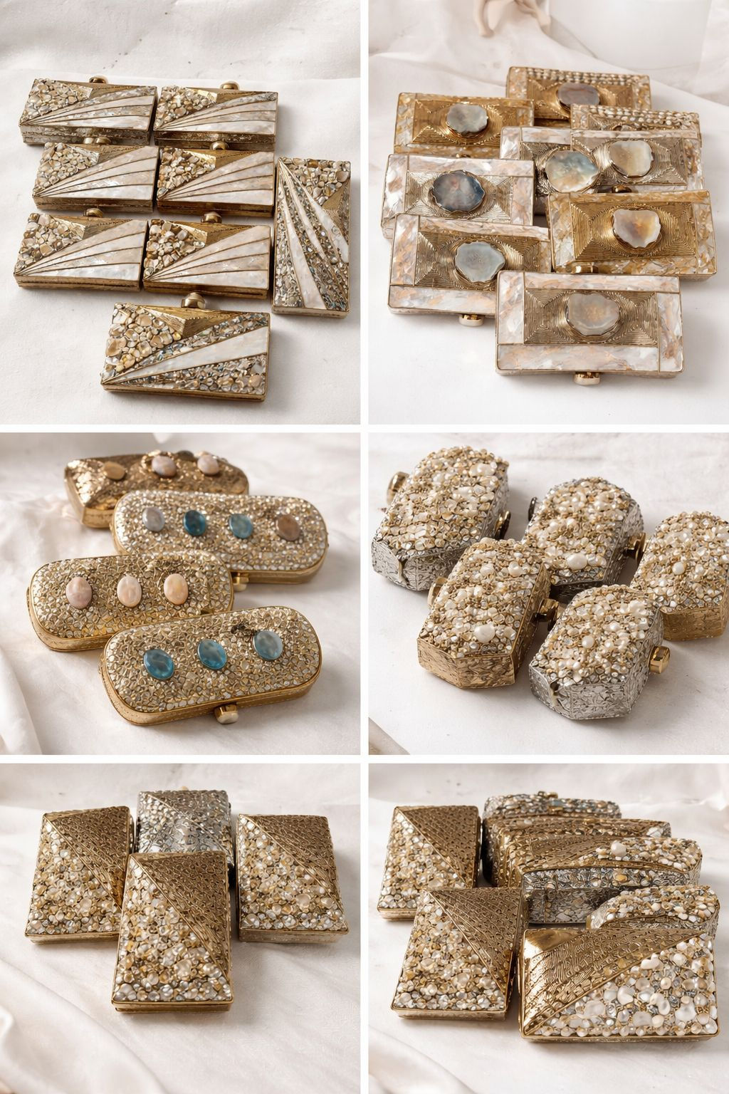 Designer Brass Mother Of Pearl Clutches