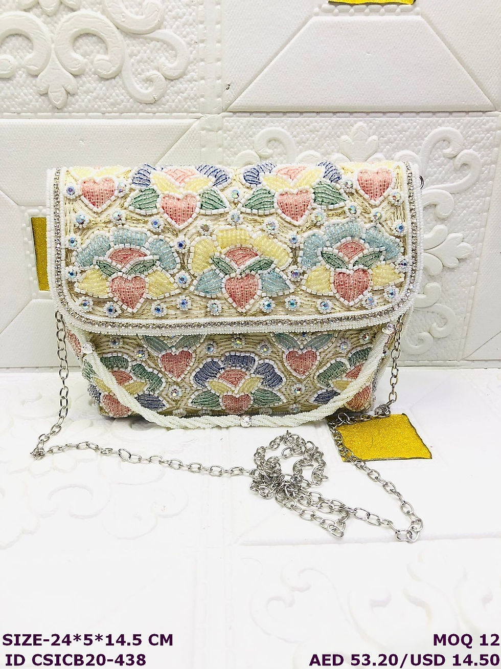 Thumbnail: Handmade Designer Beaded Embroidered Evening Clutch Bag for Women