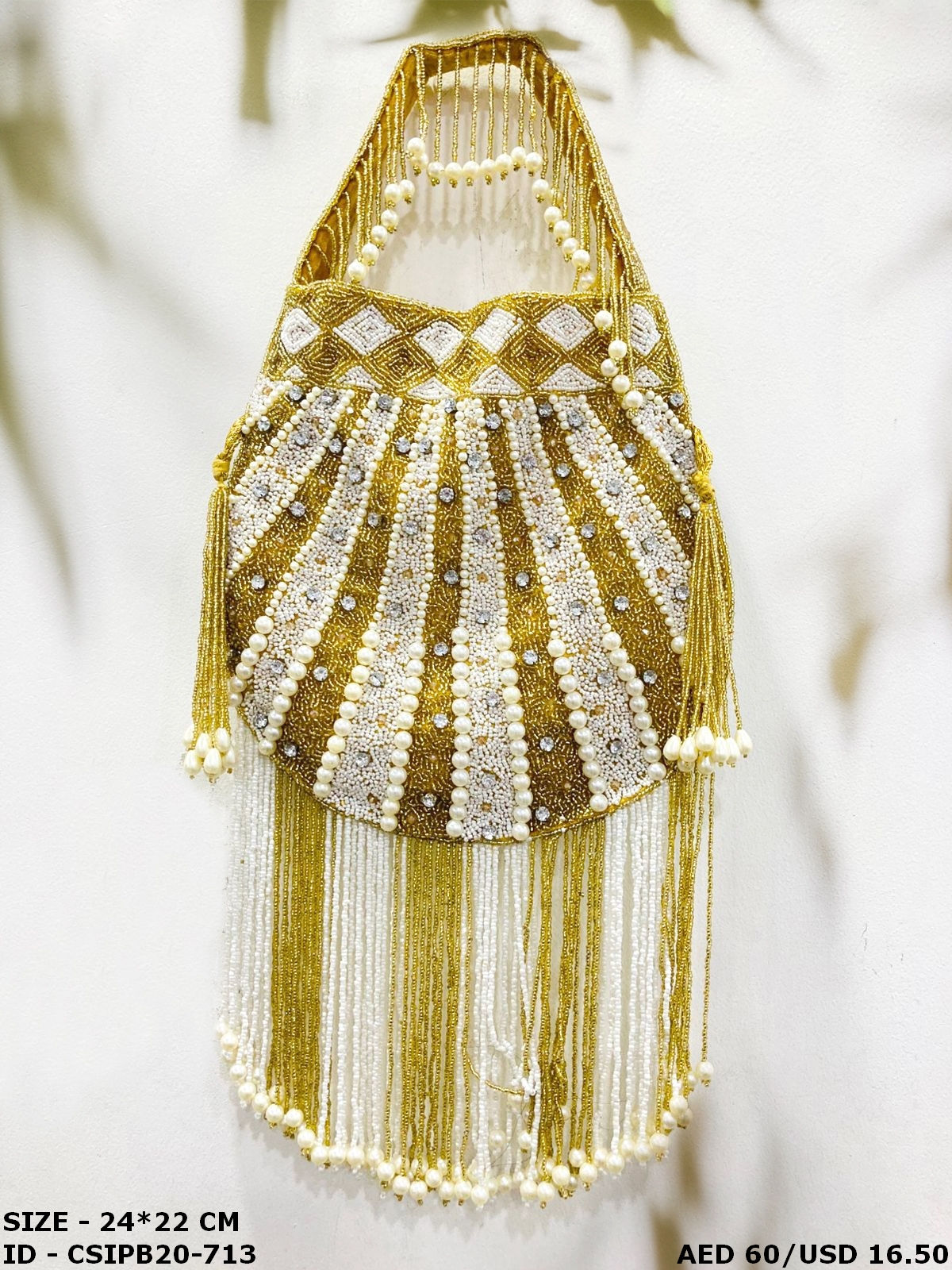 Crystal Beaded Handmade Potli Bag – Perfect for Brides & Weddings