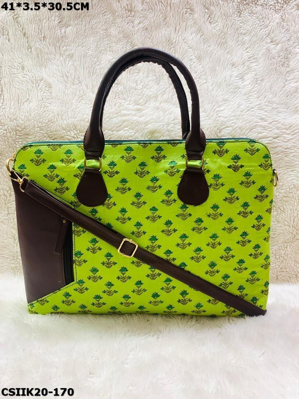 Thumbnail: Designer Ikkat Cotton Printed Unsex Laptop Bags