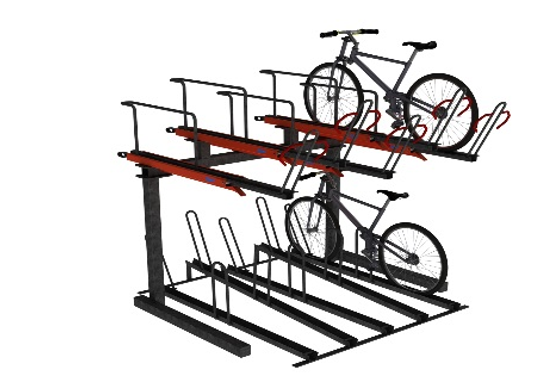 Odoni-Elwell UK Manufactured two-tiered Cycle Rack. Bike Rack