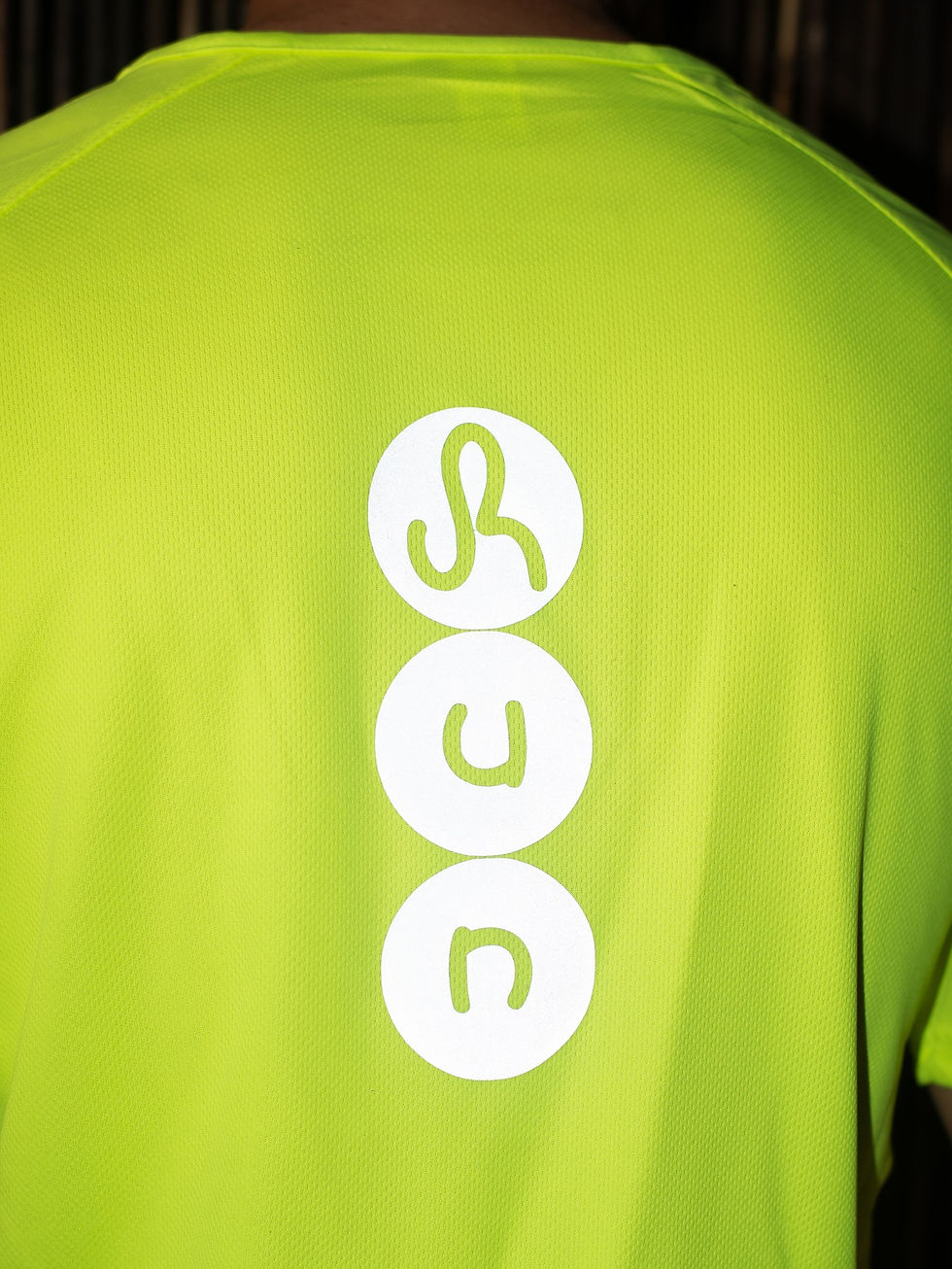 Thumbnail: Back view of hi visibility reflective design for night running
