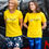 Thumbnail: Mother and daughter matching colourful bright yellow running active top