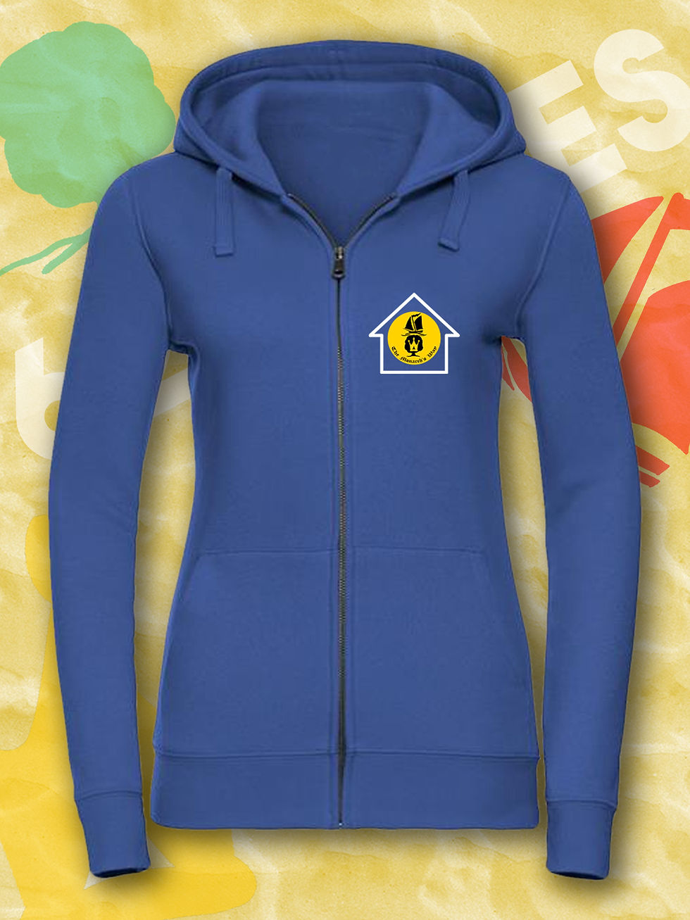 Thumbnail: Royal blue zippy jacket with The Monarch's Way logo