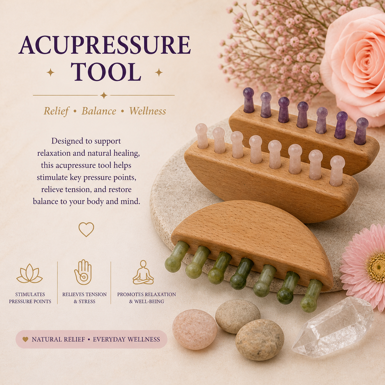 Acupressure Tool Comb - (One Supplied)