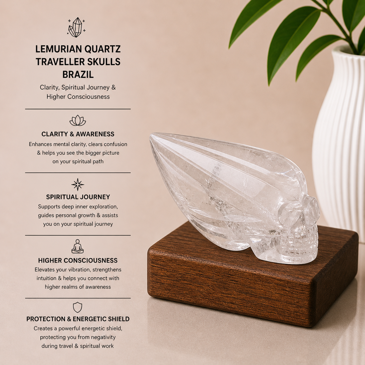 Lemurian Quartz Traveller Skulls - BRAZIL (1M)