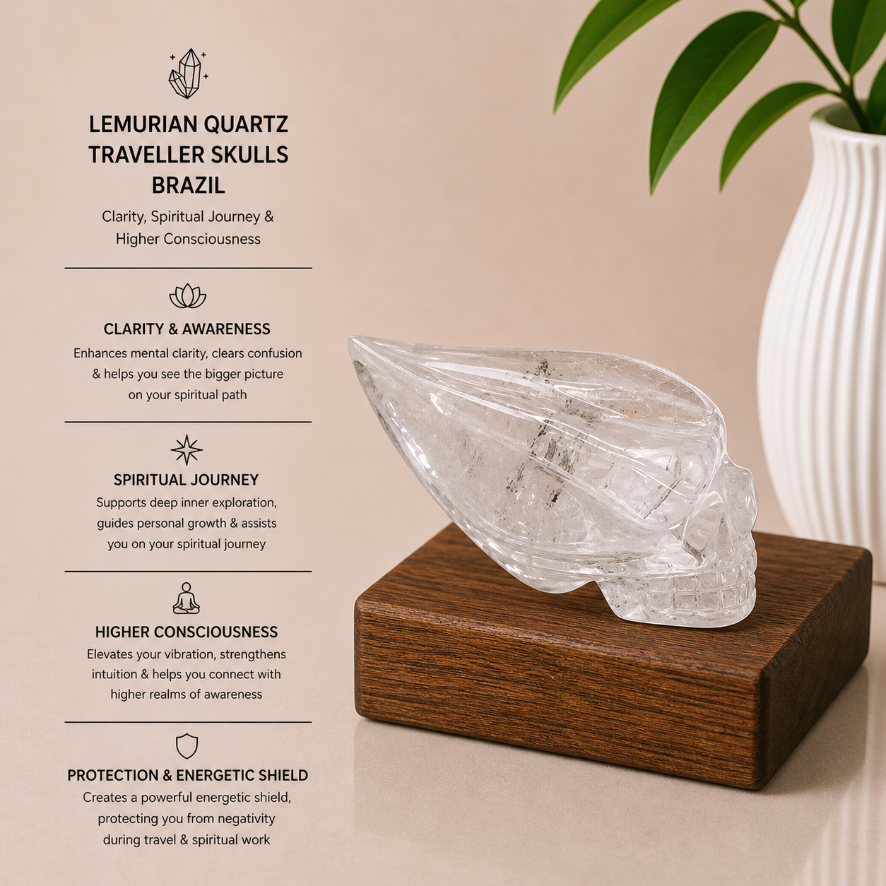 Lemurian Quartz Traveller Skulls - BRAZIL (2M)