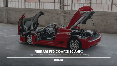 Ferrari F50 compie 30 anni: la leggenda di Maranello torna protagonista all'asta RM Sotheby's di Monterey