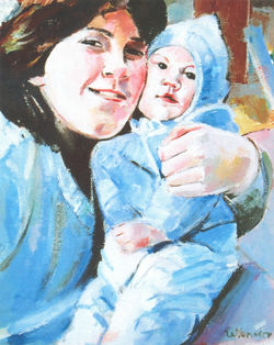 1983 - Meranda and Tristan, Acrylic on wood, 12x10 in