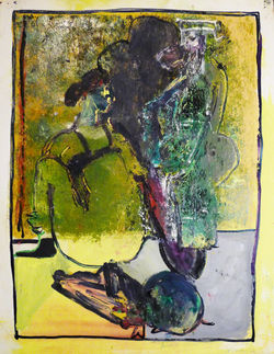 1966 - Pre-Pubescent Beast, Mixed Media on Paper, 24x20 in_