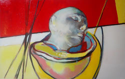 2021 - Marat, Mixed Media on Paper, 28 x 14 in