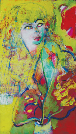 2017  The Remark, Mixed Media on paper, 14 x 28 in