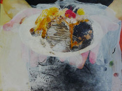 2013 - Cake under a Veil, Mixed media, 12x16 in