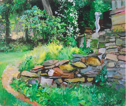 2007 - Gold Country Retainiing Wall, Oil on Canvas, 20x24 in_