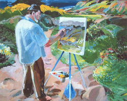 1992 - Bob at the Beach, Oil on Canvas, 36x24 in