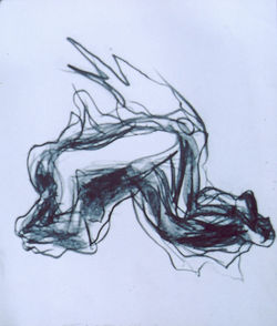 1965 - Kneeling Passion, Pastel on paper, 12x10 in