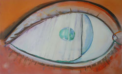 2021 - Eye Veil, Mixed Media on Paper, 28"X14"