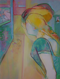 2023 - Peeping Trudy, Mixed Media on Paper, 30"X22"
