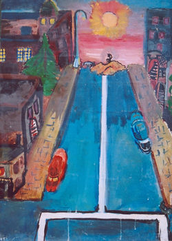 1951 - McAllister Street, Oil on Canvas, 22x16 in