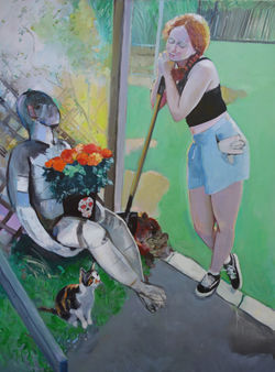 2025 - Digging the Flowers, Oil on Canvas