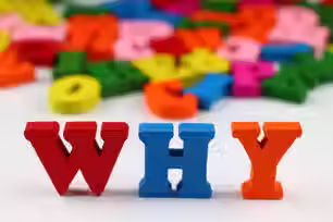 Block letters spelling the word WHY