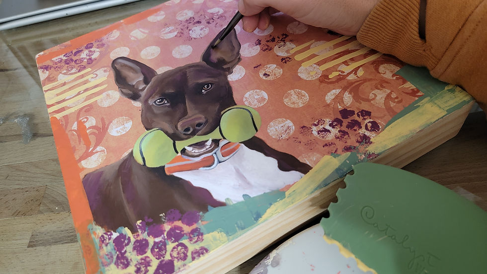 Thumbnail: Expressive Pine Panel Board Portrait (1 Portrait)
