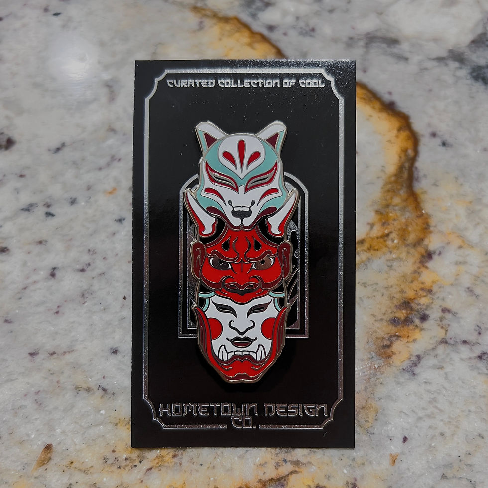 Stacked Mask Enamel Pin