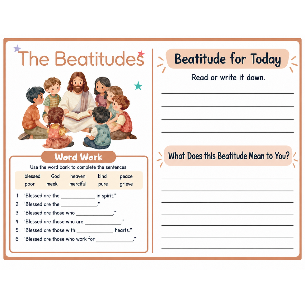 the beatitudes printable learning cards