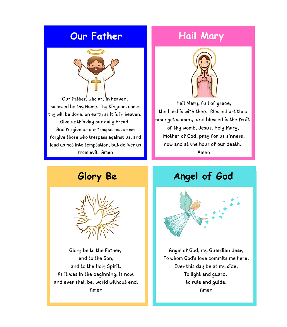 Printable Children's Prayer Cards - Instant Download