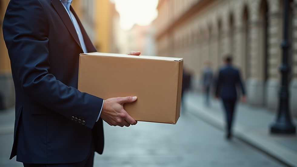 Eye-level view of a professional process server delivering legal documents