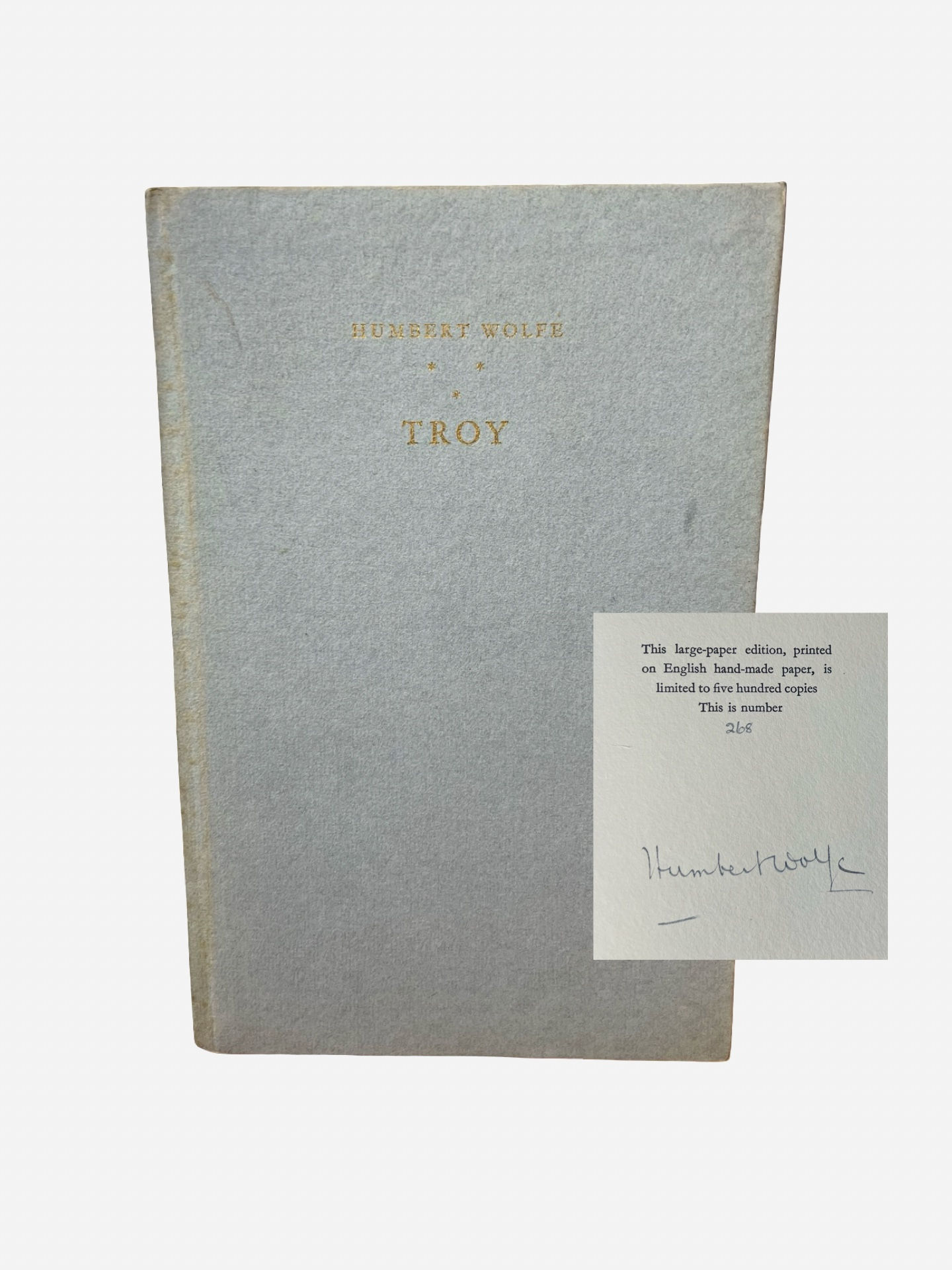 Troy signed by Humbert Wolfe Ariel poems limited edition 1928