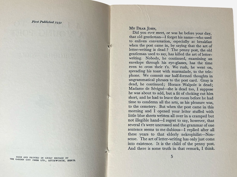 Thumbnail: A Letter to a Young Poet by Virginia Woolf first edition 1932