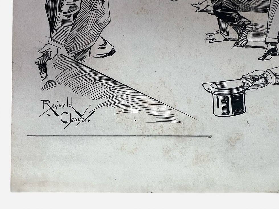 Thumbnail: Last Resources an original ink sketch by Reginald Cleaver c1890-1910