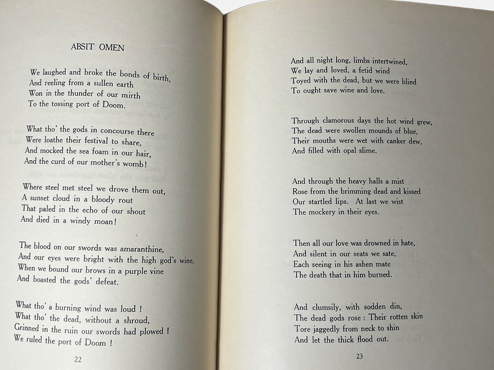 Thumbnail: Absit Omen by Kenneth McNeil Wells first edition 1927