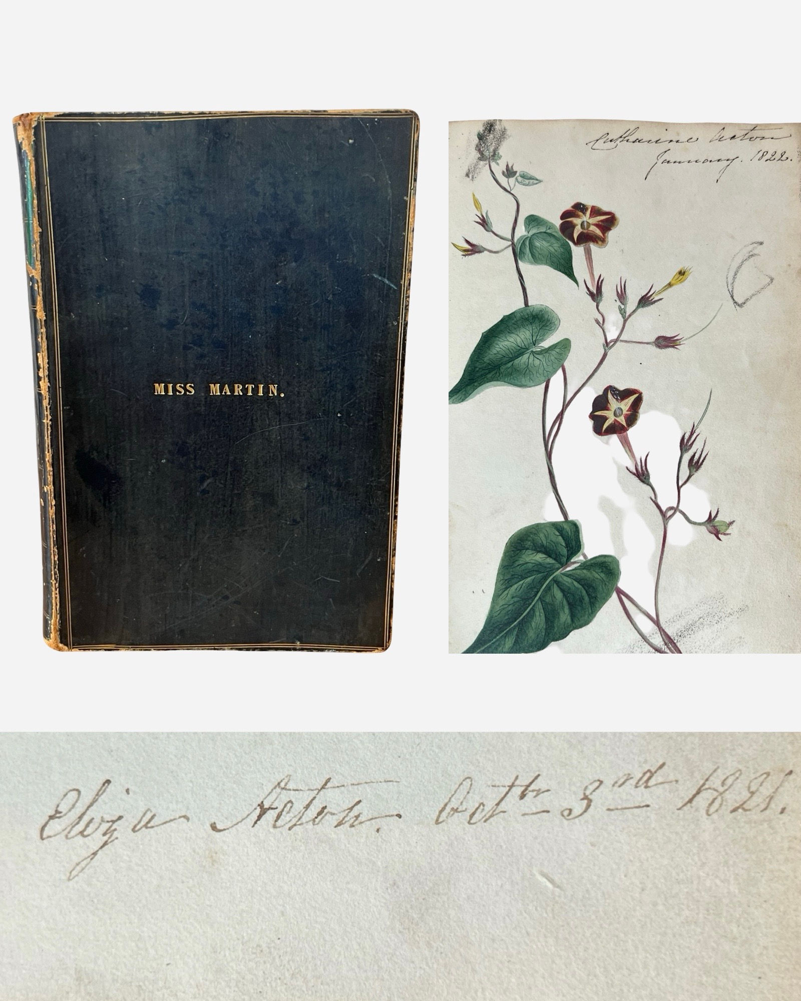 A commonplace book with an autograph poem signed by Eliza Acton c1821-22