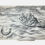 Thumbnail: Landing a Big Pike in Rough Water, a pen and ink sketch by Frederic Whiting 1902