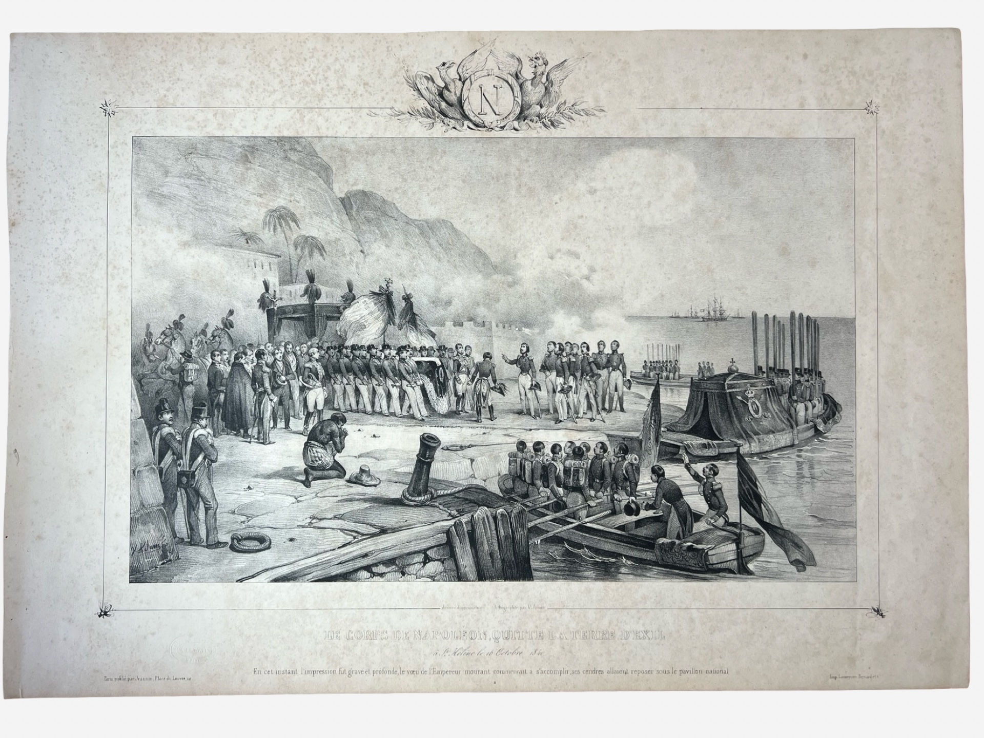 Le Corps de Napoleon Quitte Ste Helene from Retour en France by Victor Adam 1840