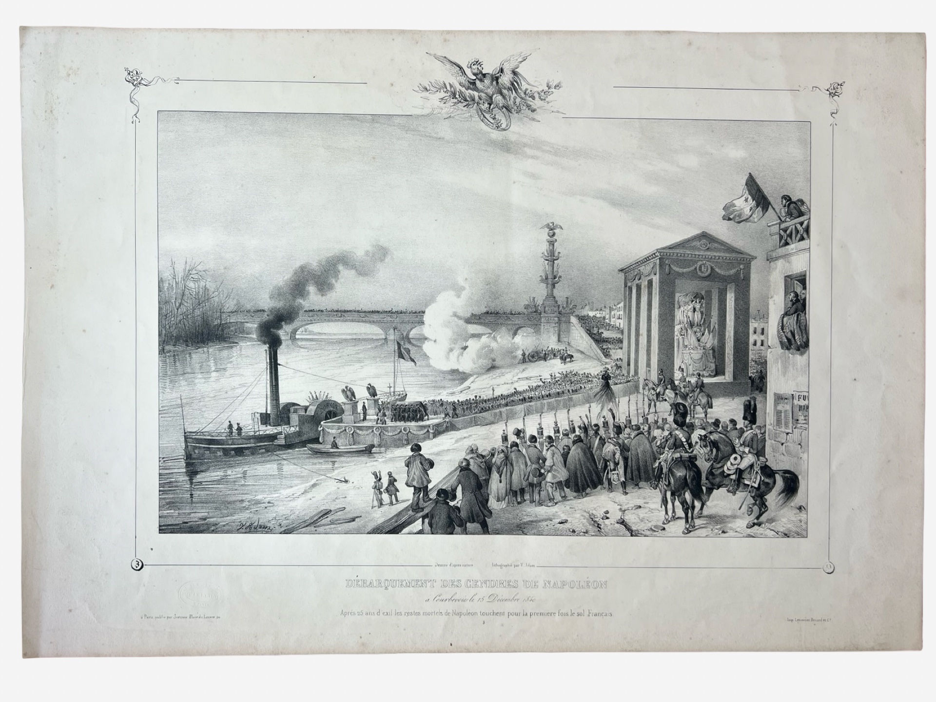 Debarquement des Cendres de Napoleon from Retour en France by Victor Adam 1840