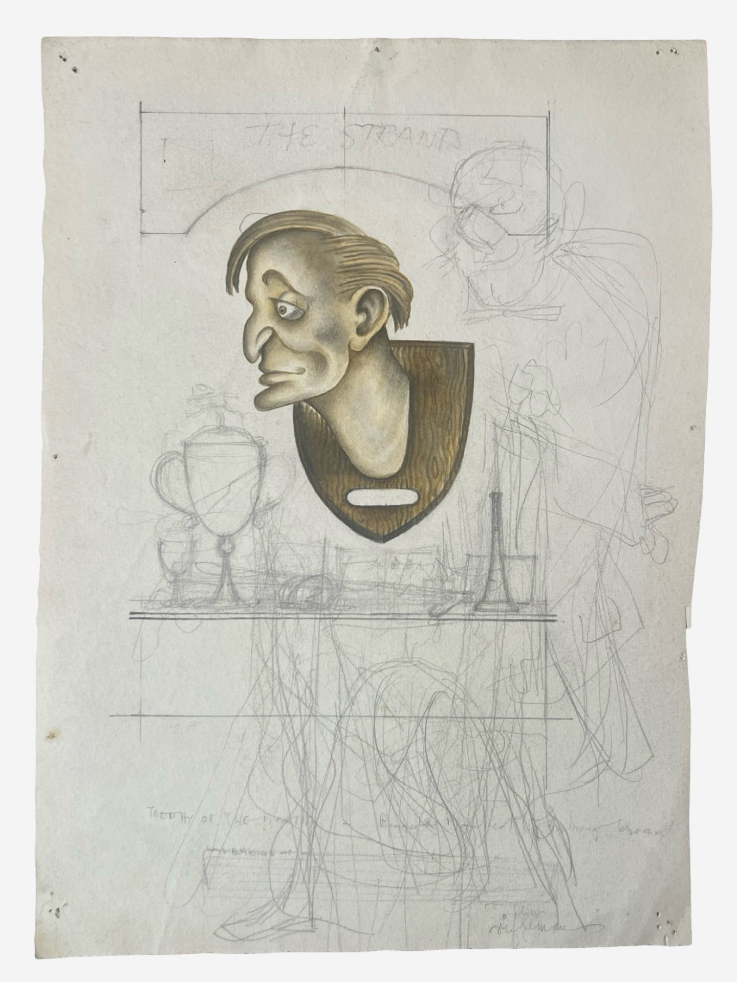 'Trophy of the Month' Lord Burghley by illustrator Anthony Wysard c1948